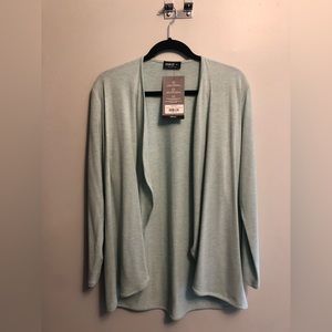 Matching sweater set from Miik. Cardigan is L, tank is M. Aqua Melange. Tags on.
